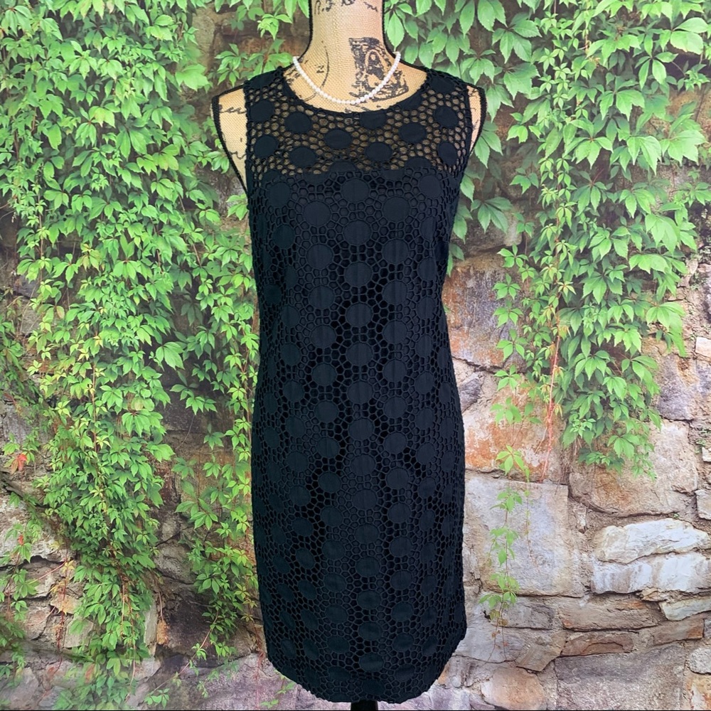 L.K. BENNETT LONDON Black Crochet Overlay Dress, 2